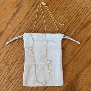 Kendra Scott Clementine Necklace Gold White CZ Adjustable